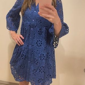 Lilly Pulitzer blue mini dress with long sleeves size 00